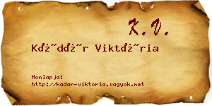 Kádár Viktória névjegykártya